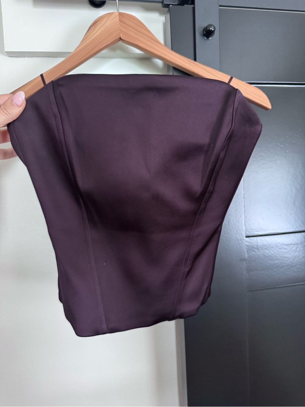 NWT Aritzia TEN Castle Satin Bustier Plum Purple Size S